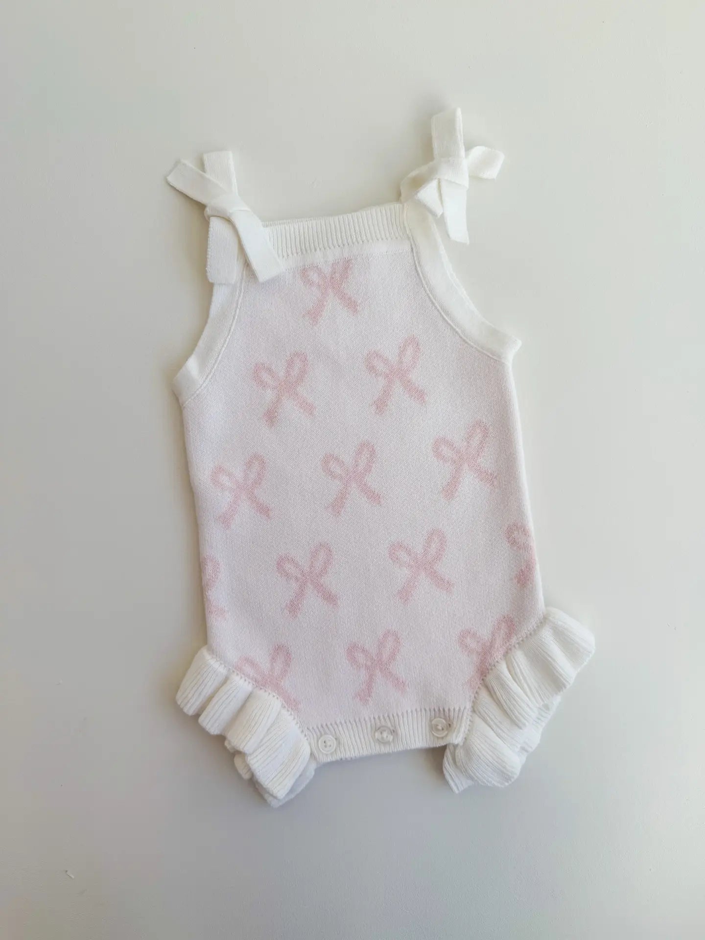 Summer Bow Frill Romper | Milk