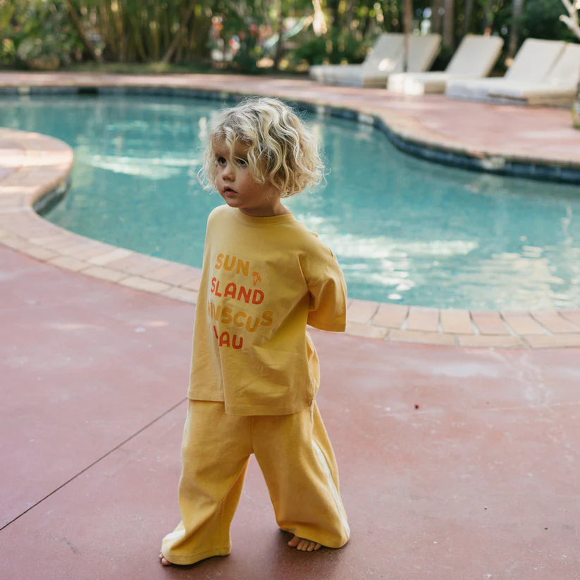 Sun Island Mid Sleeve Tee Golden Cream