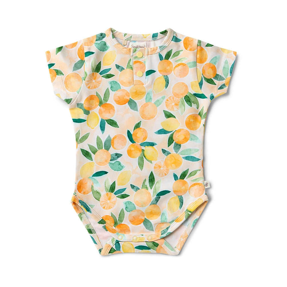 Sunny Citrus Short Sleeve Organic Bodysuit
