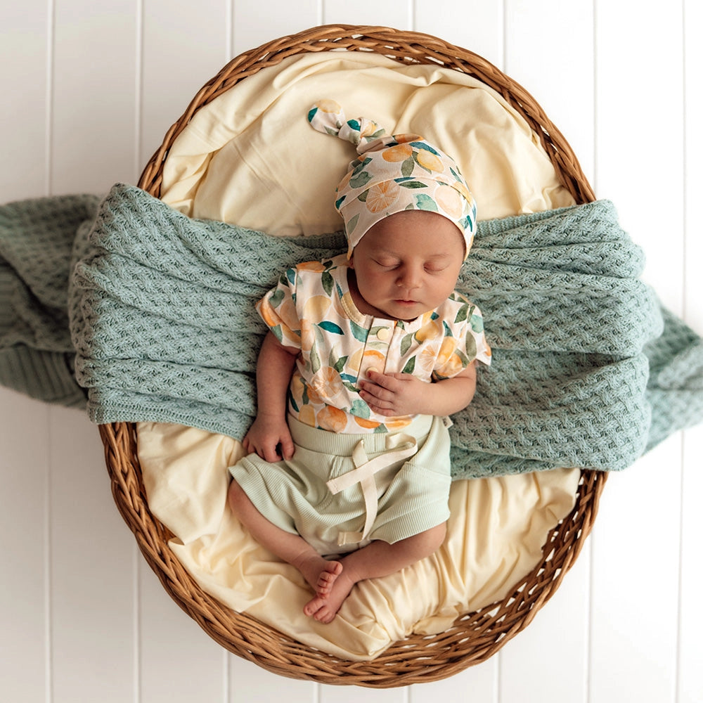 Sunny Citrus Short Sleeve Organic Bodysuit