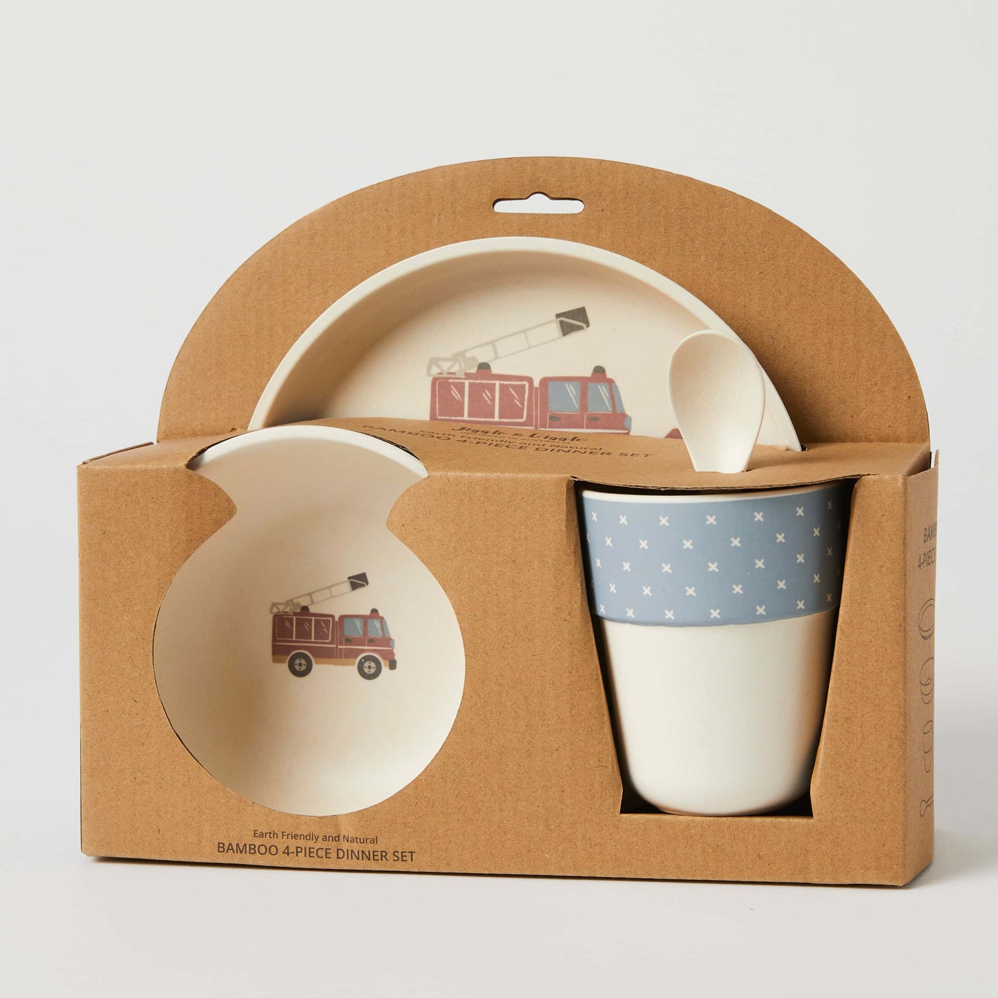 Transport Bamboo Dinner Set 4pc