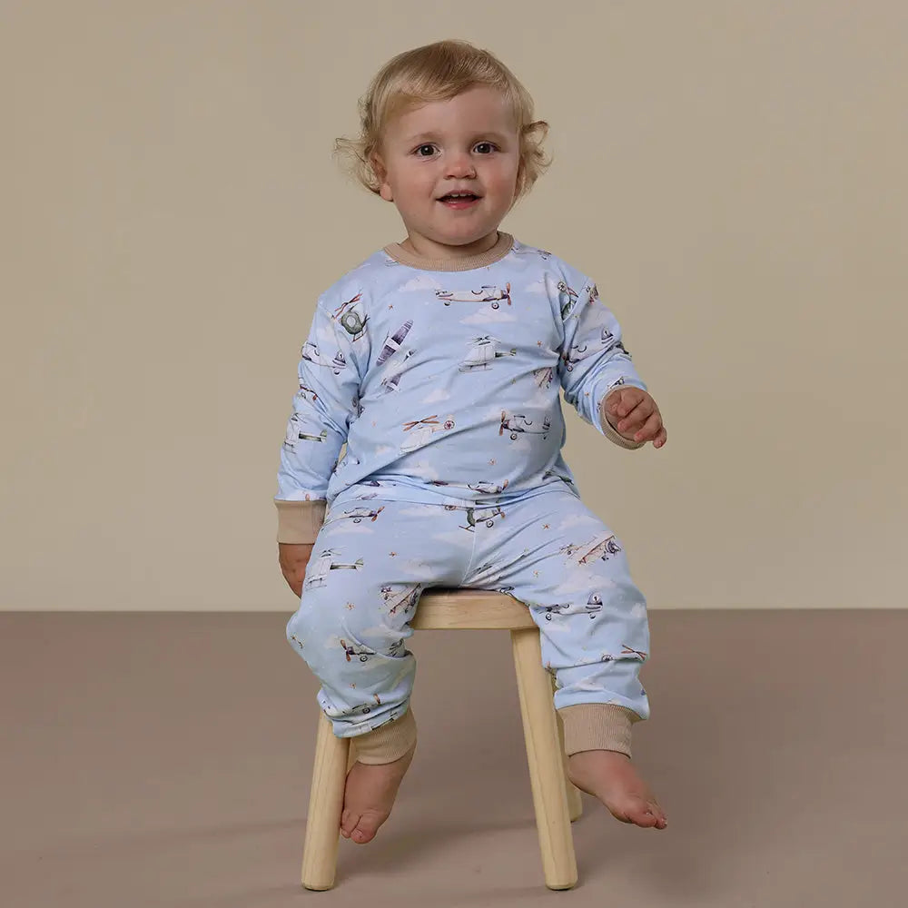Taking Flight Organic Kids Long Sleeve Pj Set