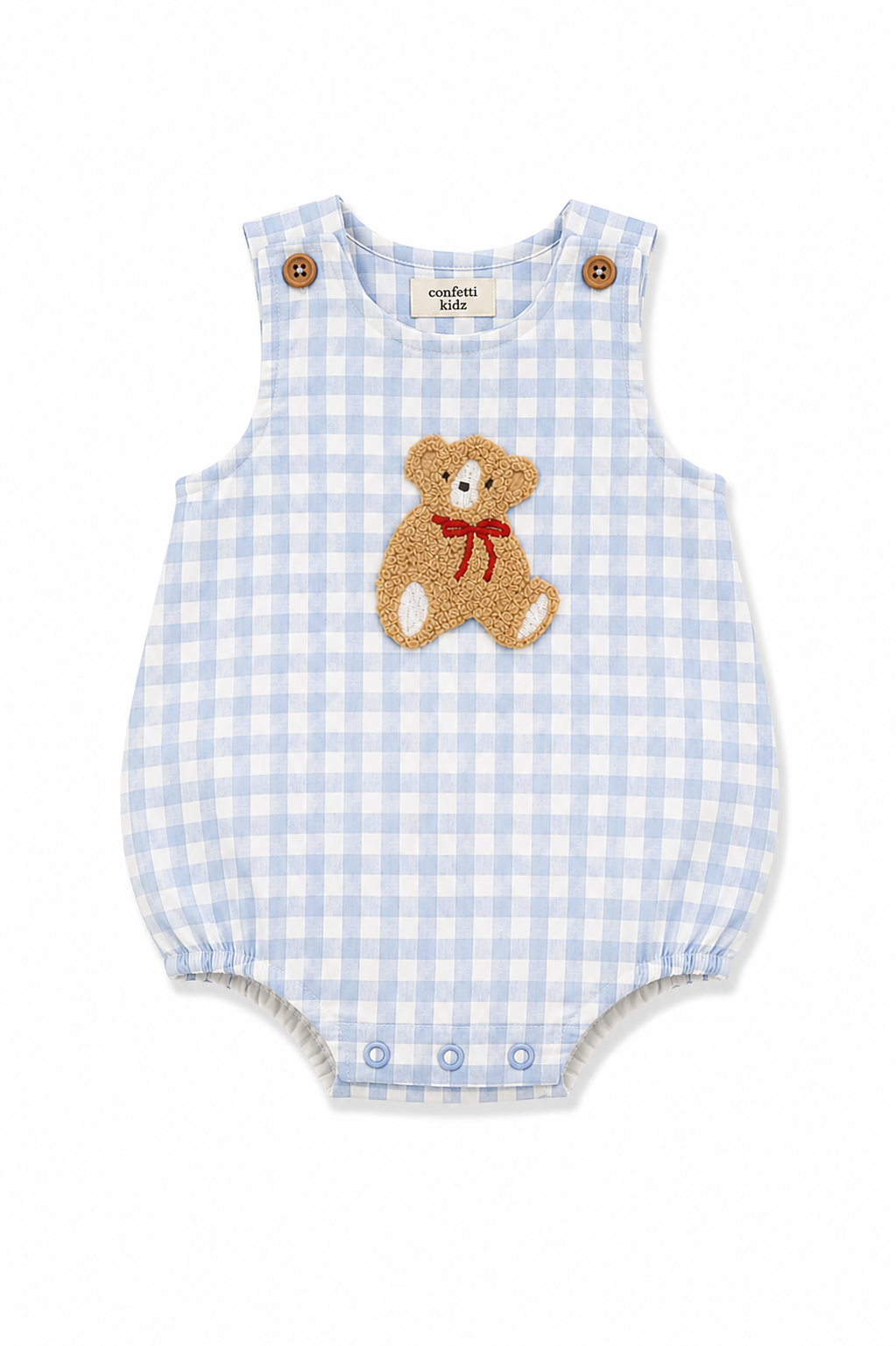 Teddy Gingham Romper