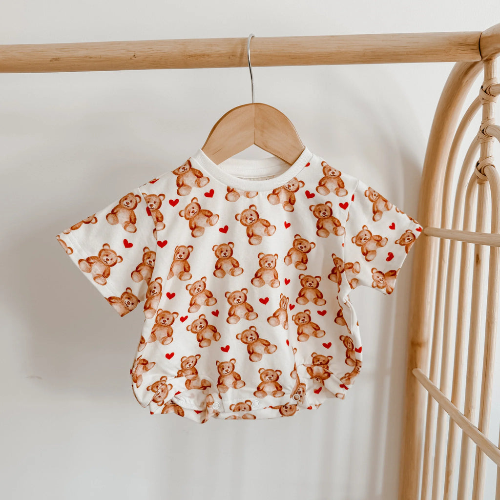 Teddy Bear Heart T-Shirt Romper