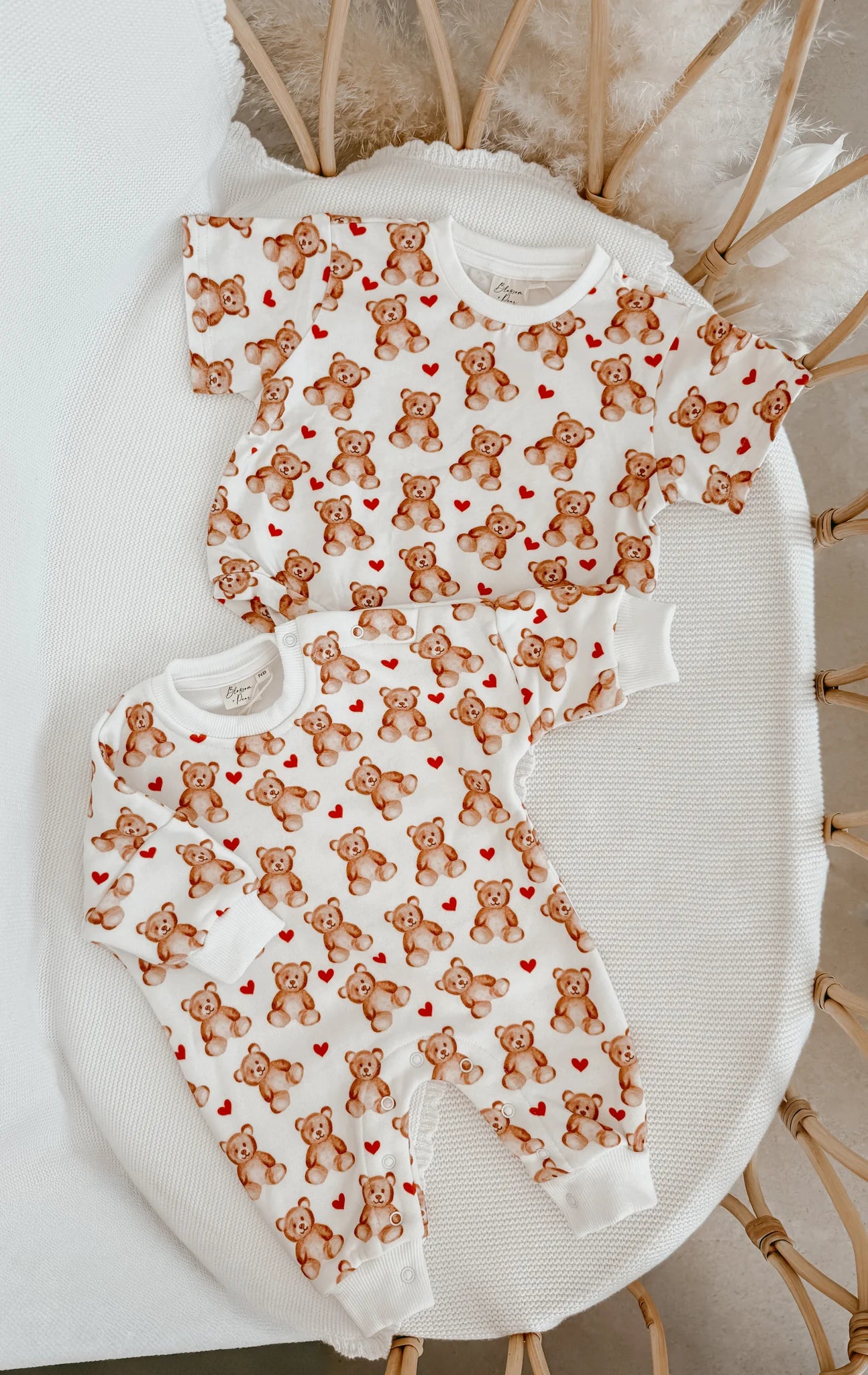 Teddy Bear Heart T-Shirt Romper