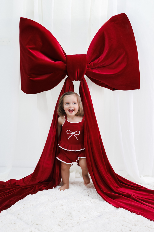 Bow Knit Set - Crimson | PREORDER