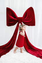 Bow Knit Dress - Crimson | PREORDER