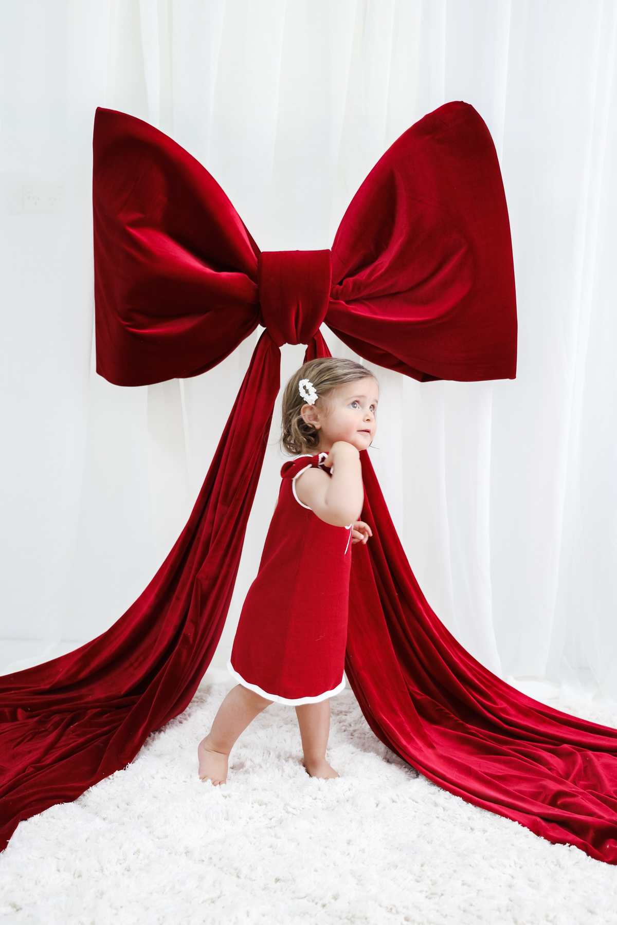 Bow Knit Dress - Crimson | PREORDER