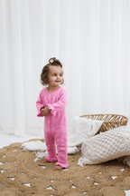 Penelope Frill Organic Knit Romper - Blossom