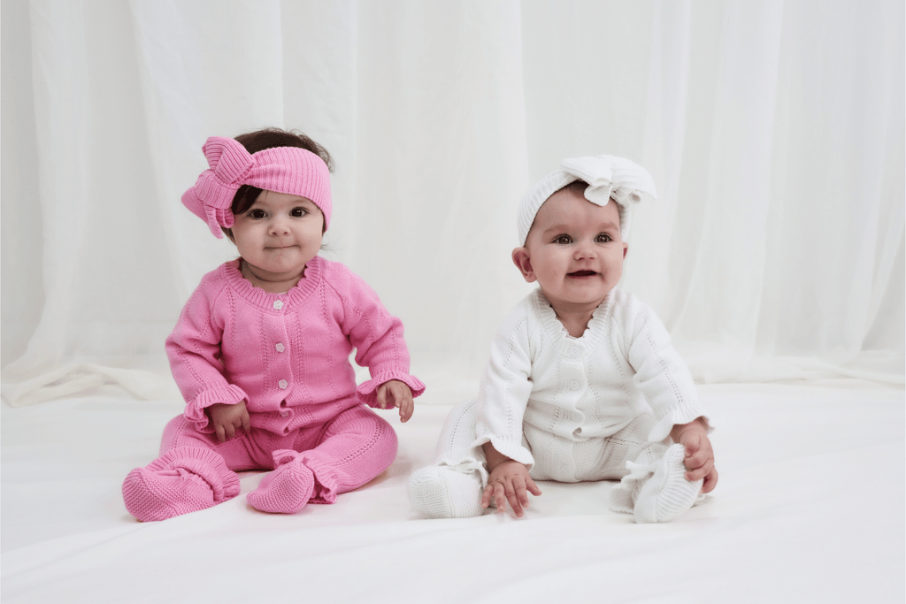 Penelope Frill Organic Knit Romper - Pearl White