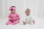 Penelope Frill Organic Knit Romper - Pearl White