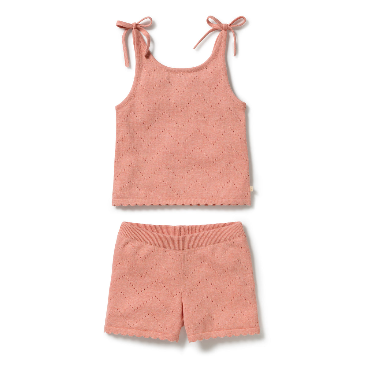 Petal Pink Organic Knitted Pointelle Set