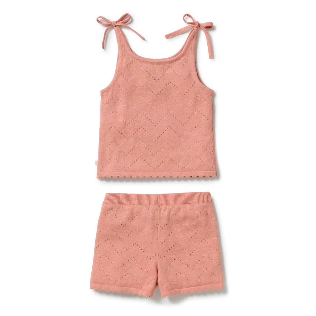Petal Pink Organic Knitted Pointelle Set