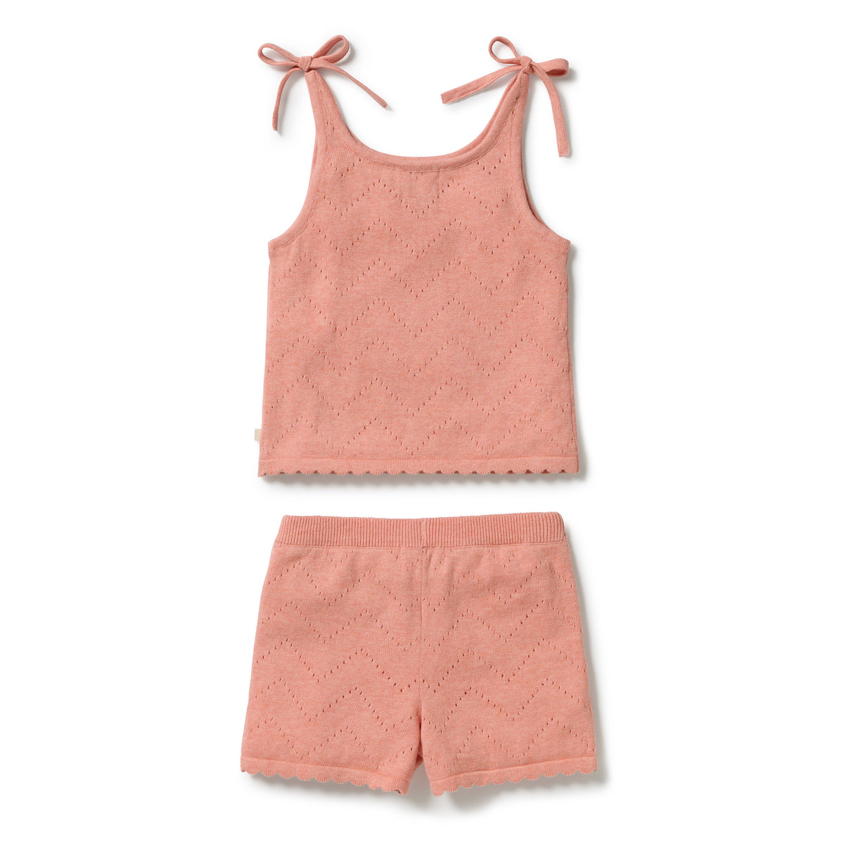 Petal Pink Organic Knitted Pointelle Set