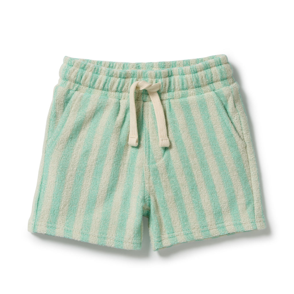 Seafoam Stripe Organic Terry Short