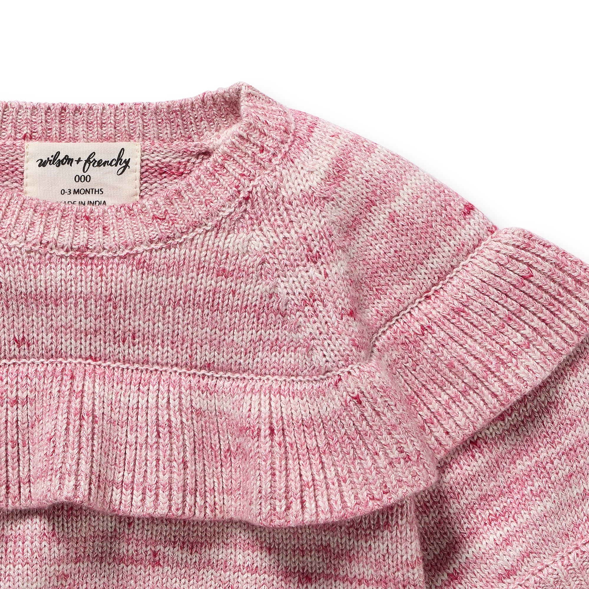 Rhubarb & Cream Organic Knitted Ruffle Jumper