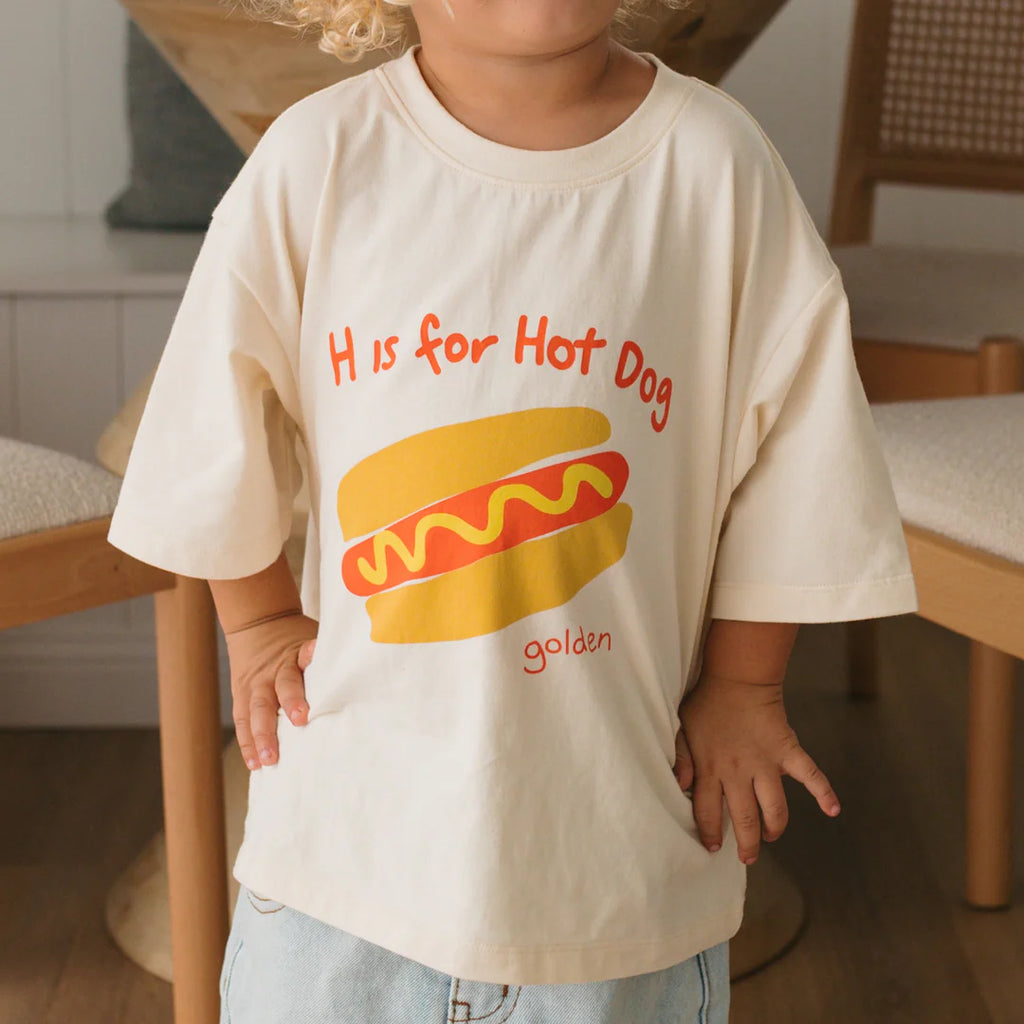 Hot Dog Mid Sleeve Tee Buttercream