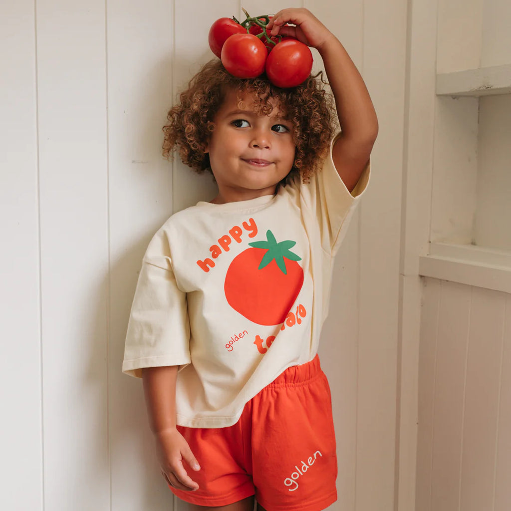 Happy Tomato Mid Sleeve Tee Vanilla Parfait