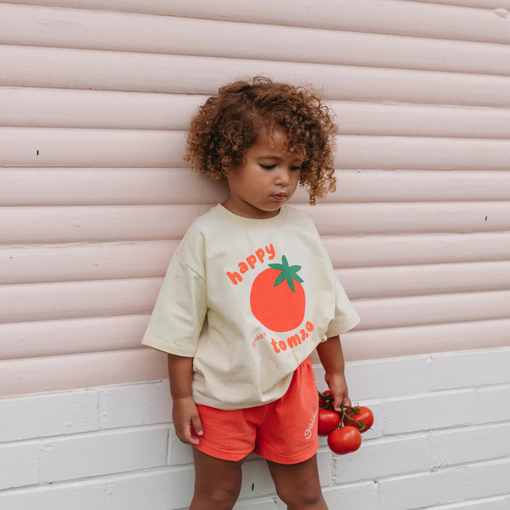 Happy Tomato Mid Sleeve Tee Vanilla Parfait