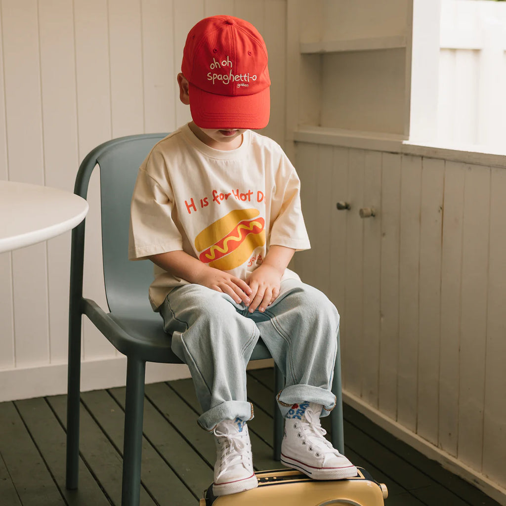 Hot Dog Mid Sleeve Tee Buttercream