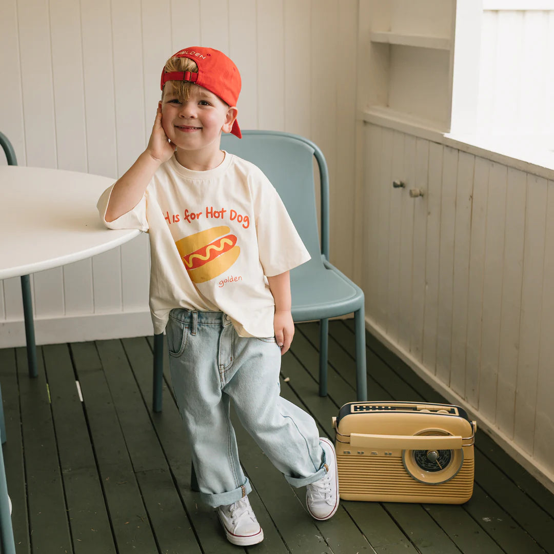 Hot Dog Mid Sleeve Tee Buttercream