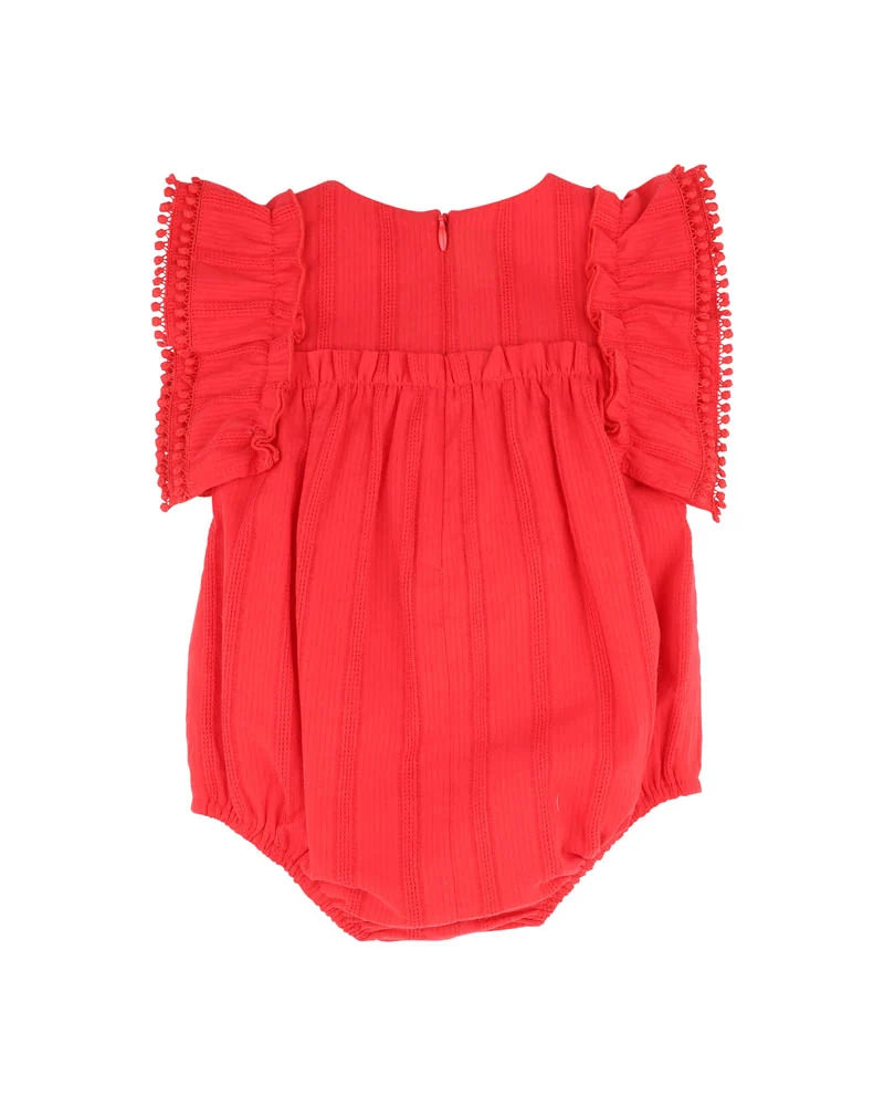 Festive Stripe Broidery Bodysuit