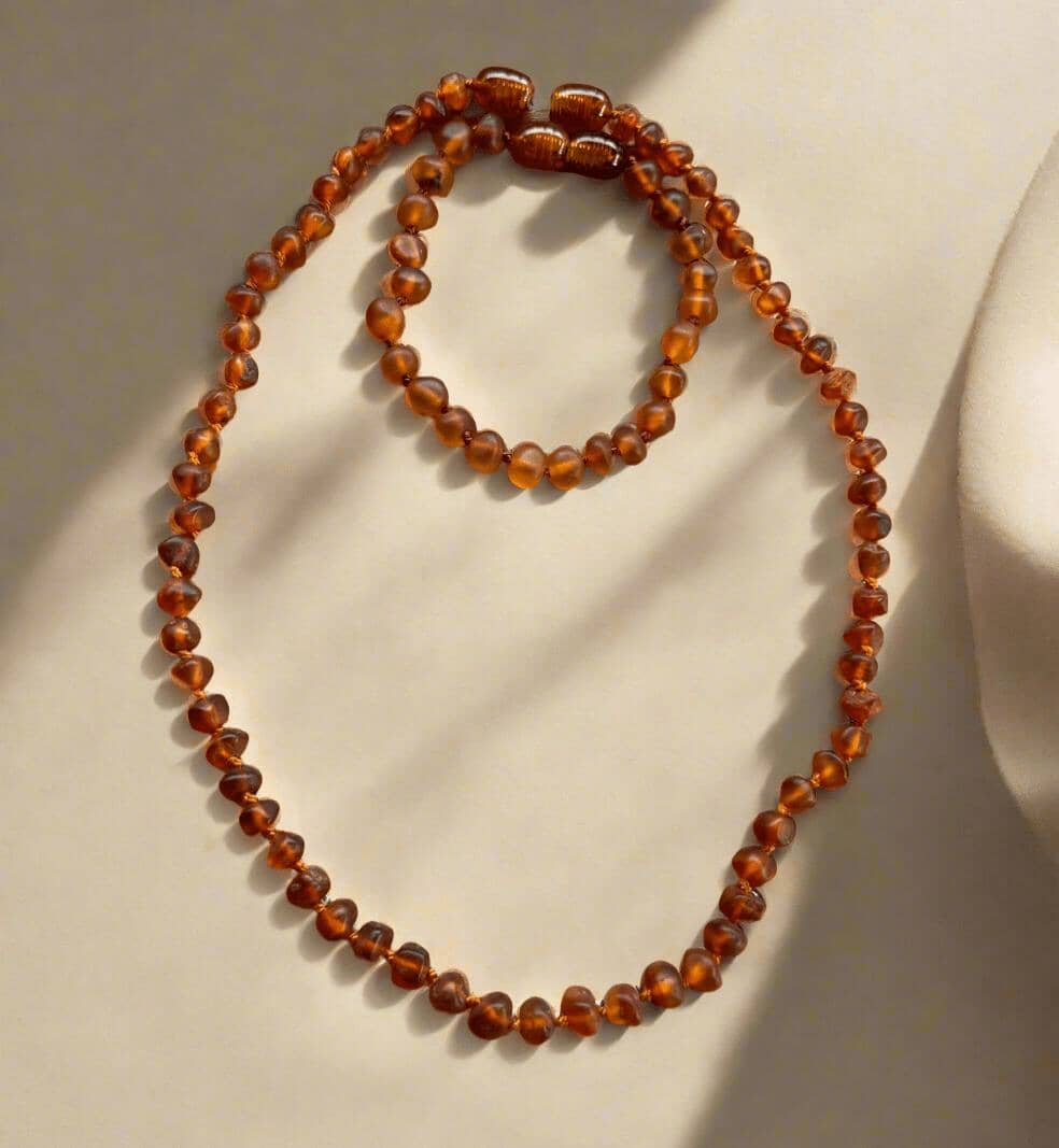 Raw Amber Teething Necklace and Bracelet Set