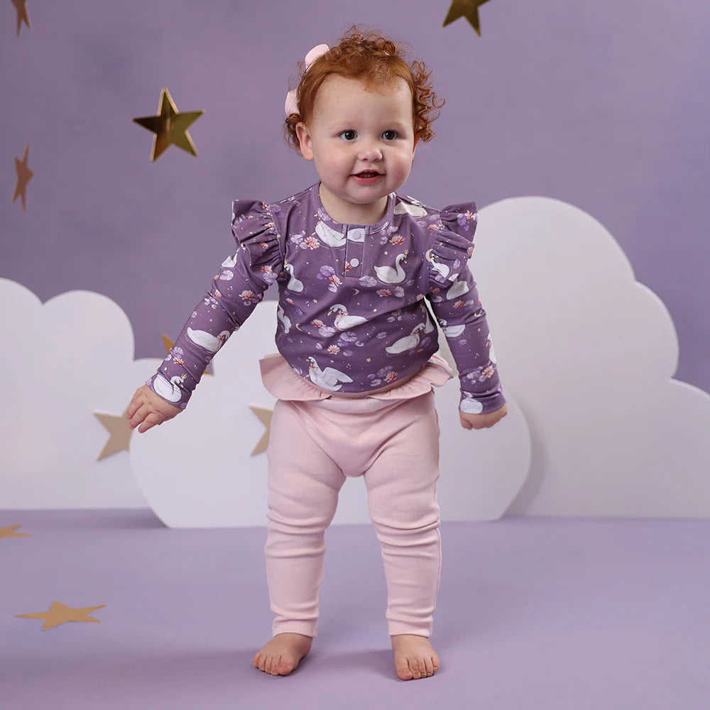 Baby Pink Organic Pants with Frill