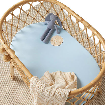 Baby Blue Organic Bassinet Sheet / Change Pad Cover