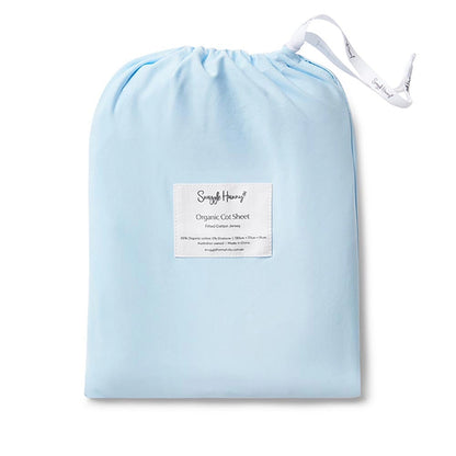 Baby Blue Organic Fitted Cot Sheet