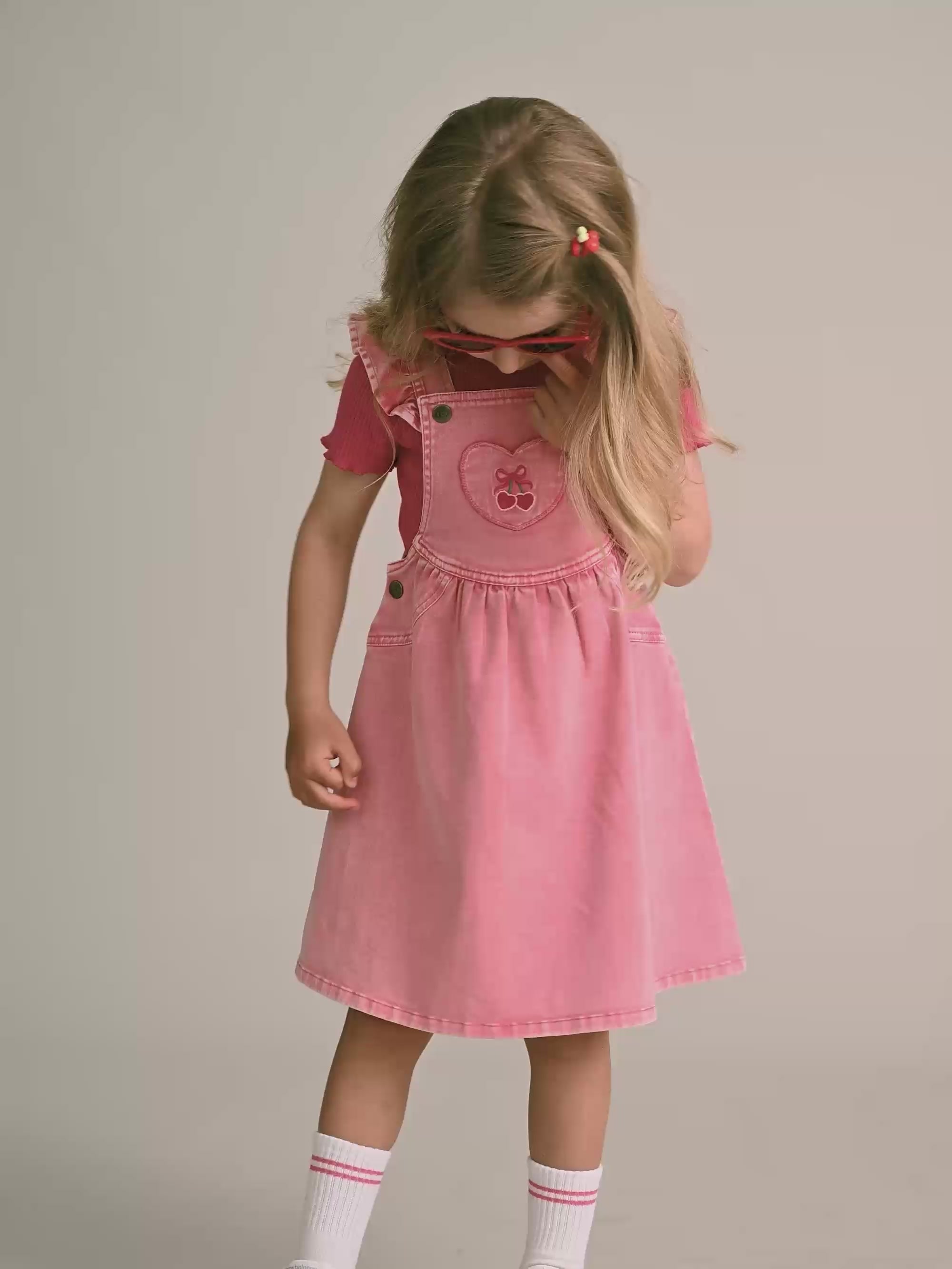 Cherry Heart Vintage Pinafore Dress
