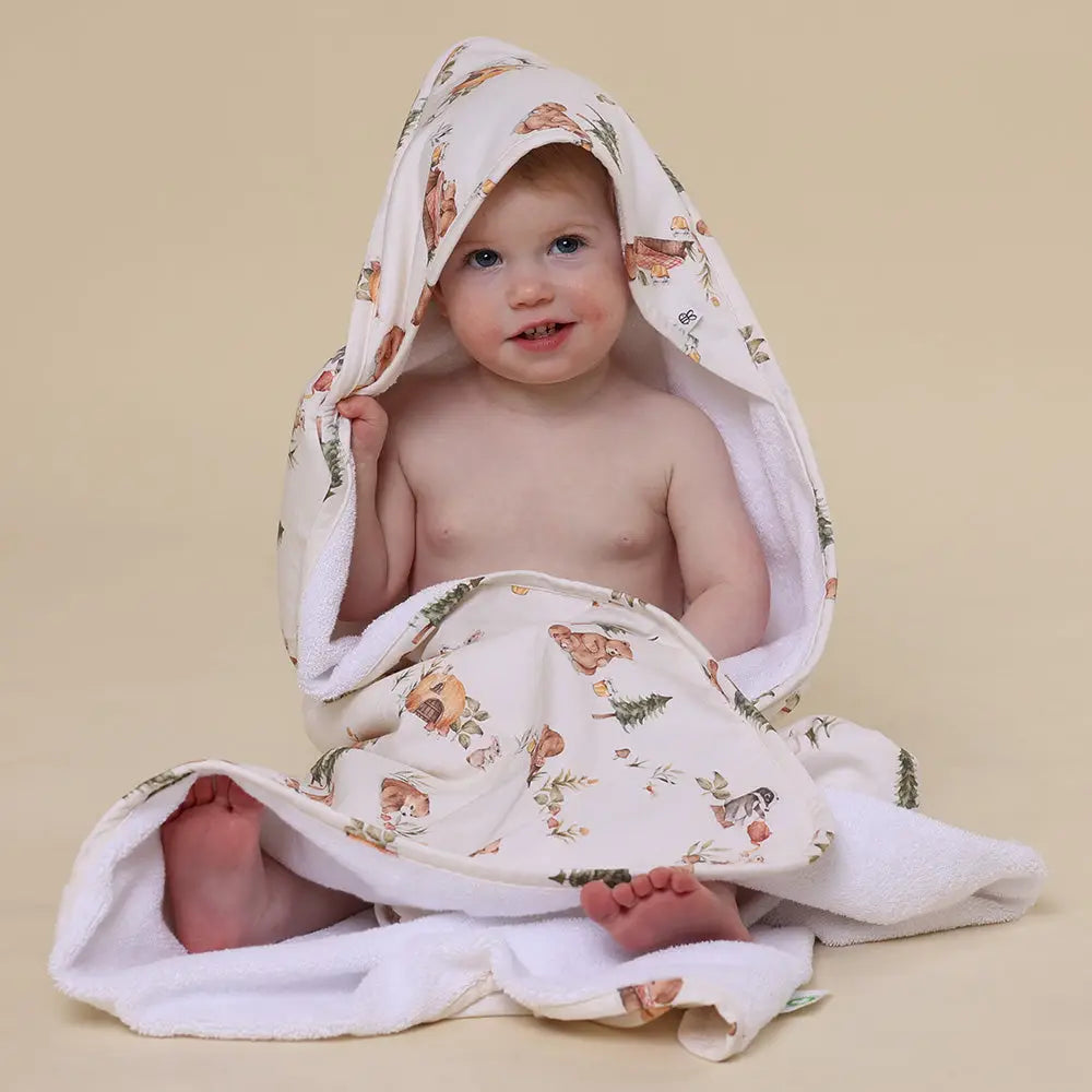 Bears Organic Hooded Baby Towel