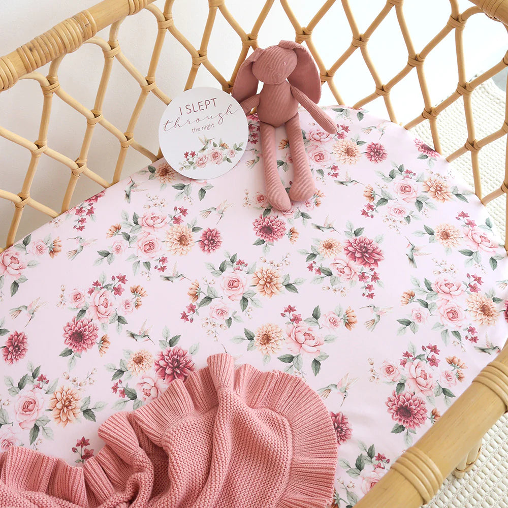 Birds & Blooms Organic Bassinet Sheet / Change Pad Cover