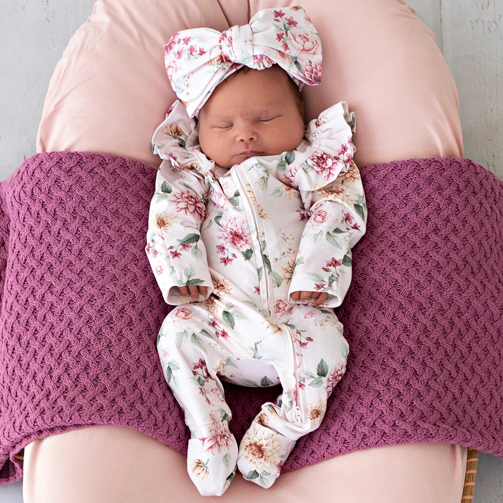 Birds & Blooms Organic Snugglesuit Convertible Romper with Frill