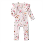 Birds & Blooms Organic Snugglesuit Convertible Romper with Frill