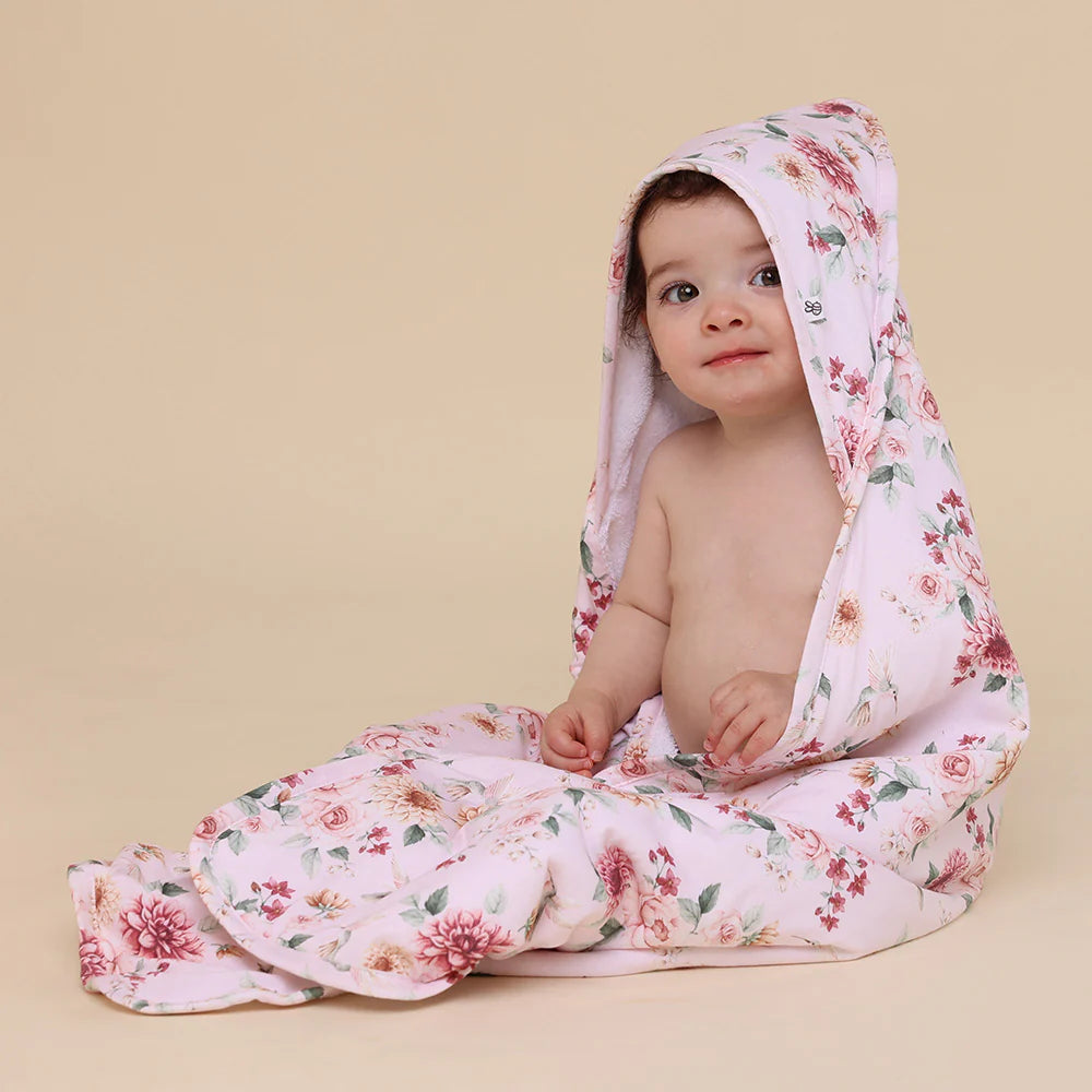 Birds & Blooms Organic Hooded Baby Towel