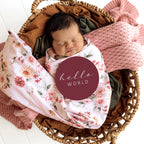 Birds & Blooms Organic Jersey Wrap & Topknot Set