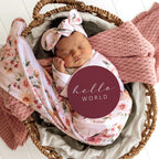 Birds & Blooms Organic Jersey Wrap & Topknot Set