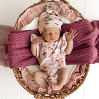 Birds & Blooms Short Sleeve Organic Bodysuit with Frill