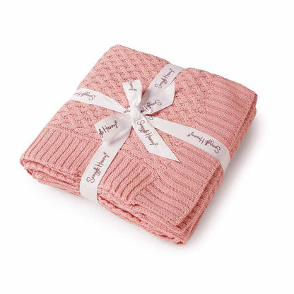 Rosa Diamond Knit Organic Baby Blanket