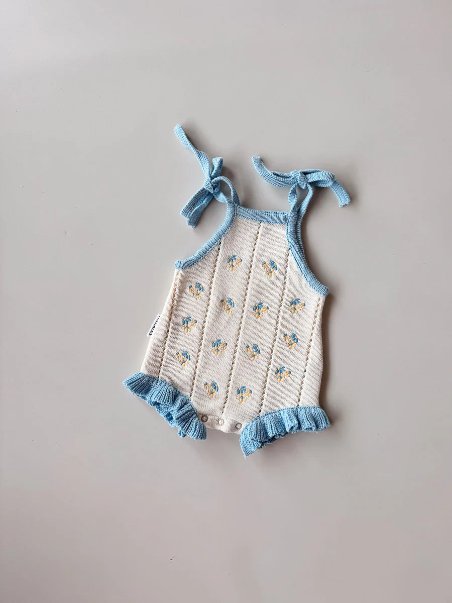 Bloom Pointelle Tie Romper | Pansy