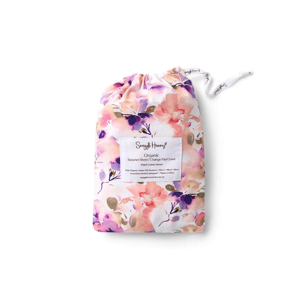 Blushing Beauty Organic Bassinet Sheet / Change Pad Cover