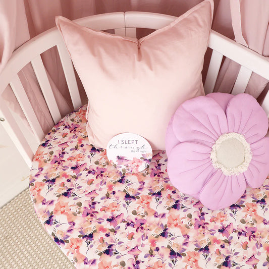 Blushing Beauty Organic Fitted Cot Sheet