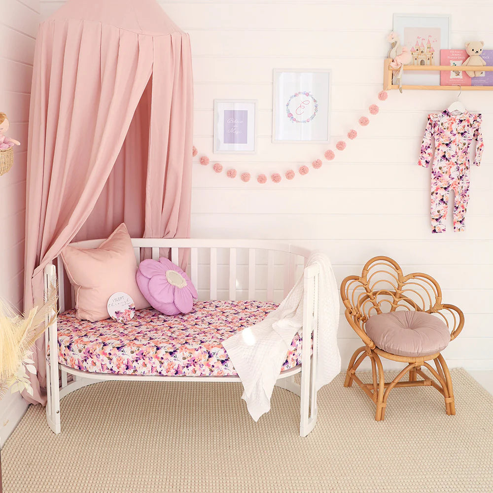 Blushing Beauty Organic Fitted Cot Sheet