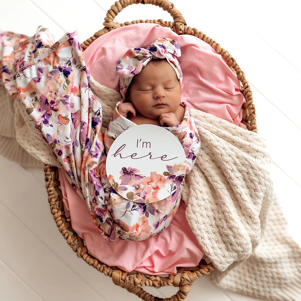 Blushing Beauty Organic Jersey Wrap & Topknot Set
