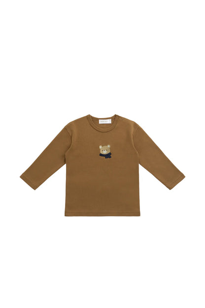 Pima Cotton Arnold Long Sleeve Top - Autumn Bronze Cosy Bobbie