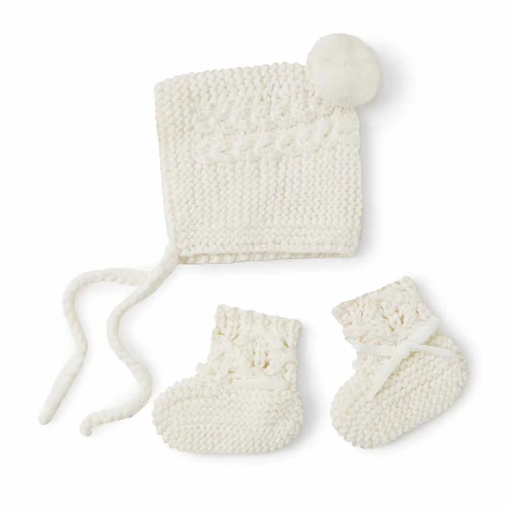 Merino Wool Bonnet & Booties - Assorted