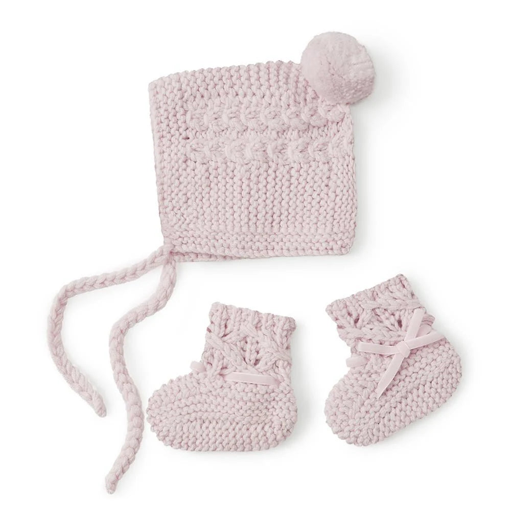 Merino Wool Bonnet & Booties - Assorted