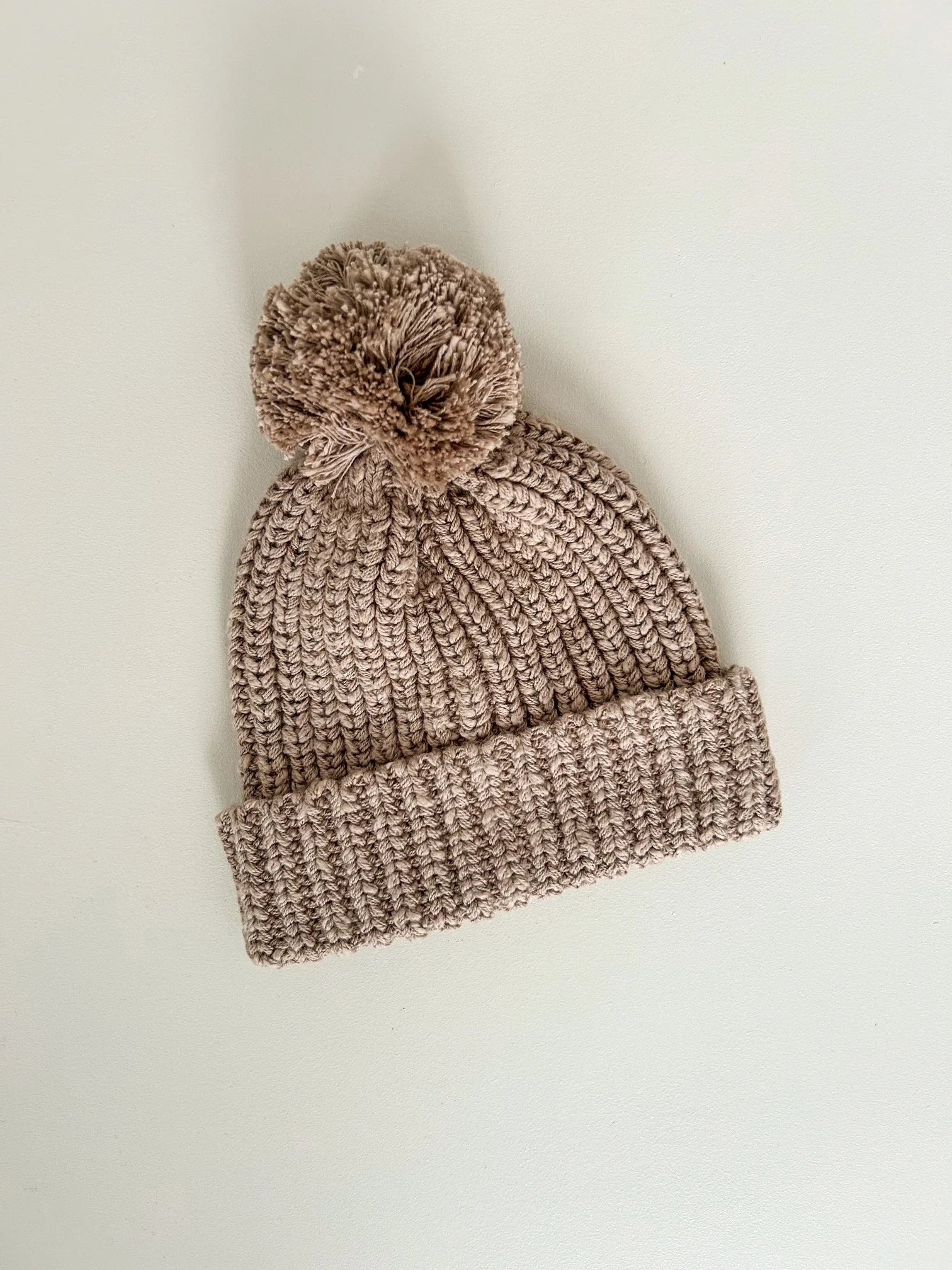 Chunky Textured Knit Beanie | Brown