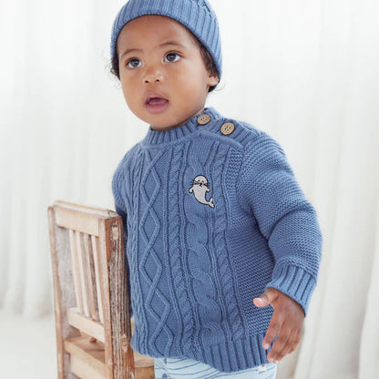 BLUESTONE CABLE KNIT JUMPER